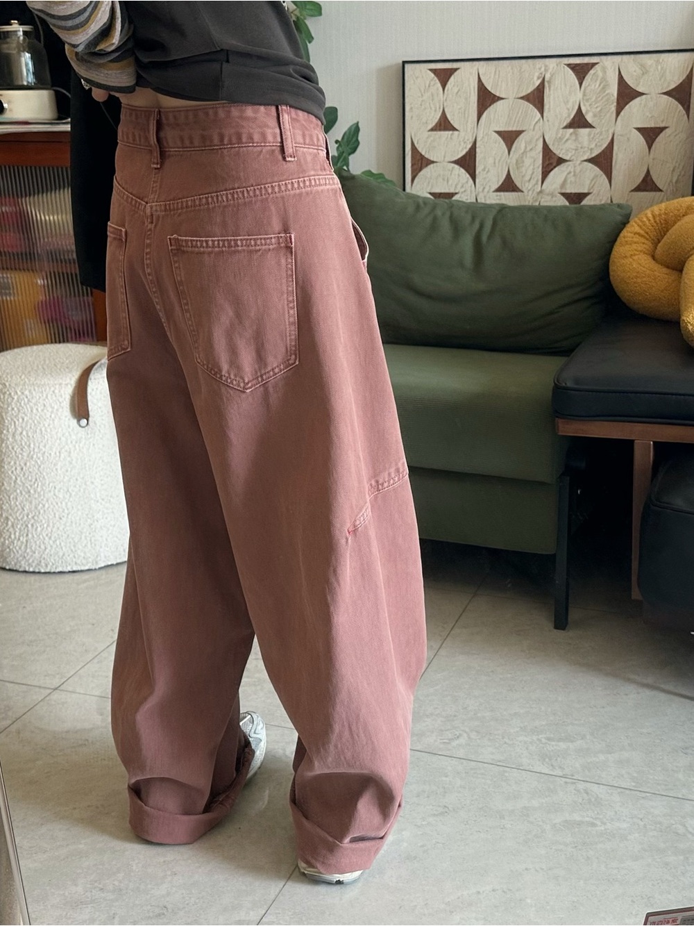 Relaxed Boyfriend Jeans in Dusty Rose